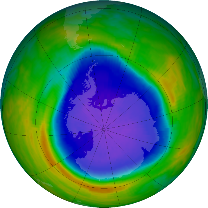 Antarctic ozone map for 04 October 1990